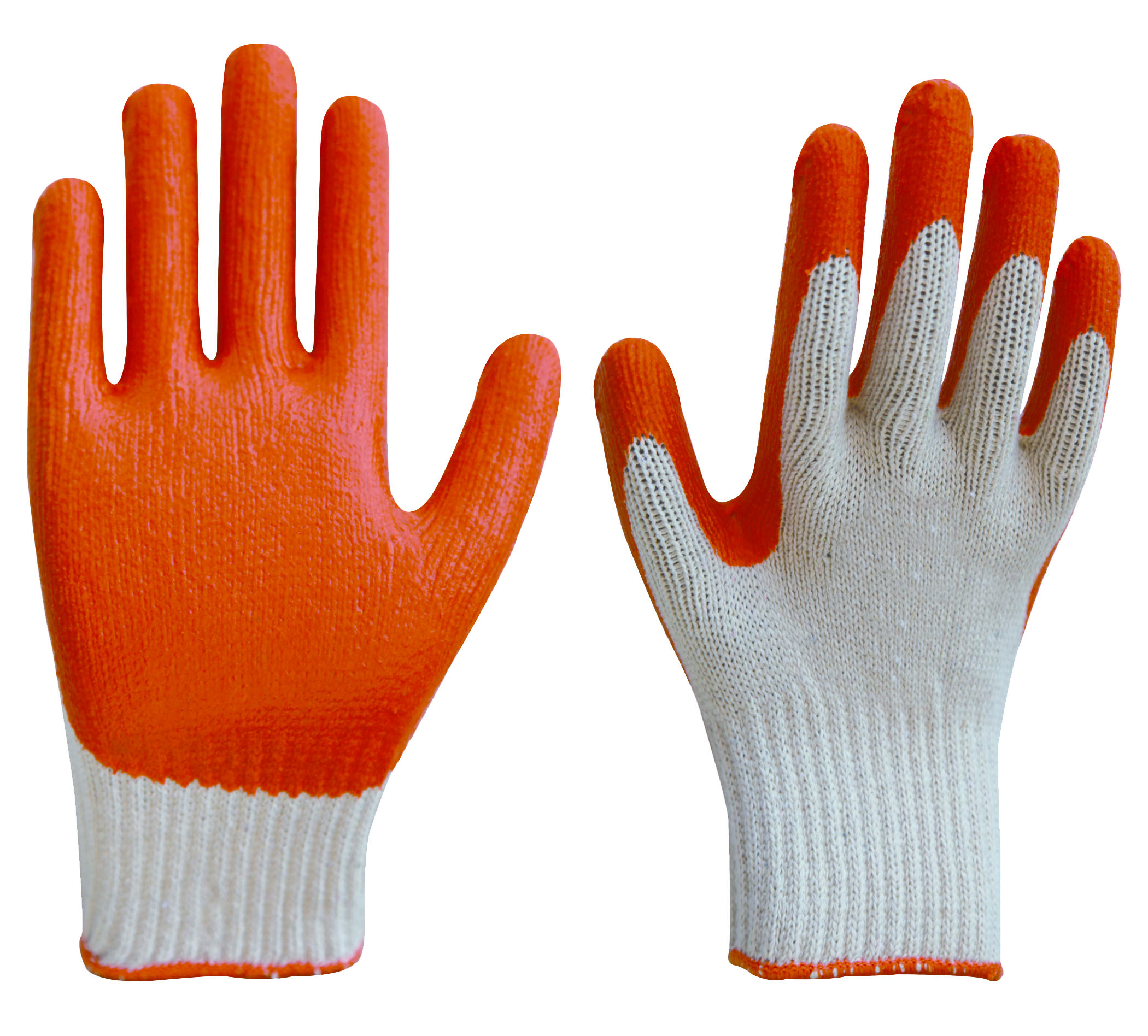 L202 八针涤棉纱线天然乳胶光面手套